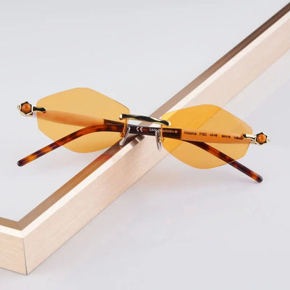P60 Polygon Luxury Rimless Sunglasses for Men Women Acetate High Quality Germany Brand Fashion Design Gift UV400 Outdoor Eyeware