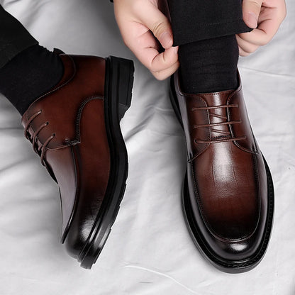 Big Size Elevator Shoes Men Leather Shoes Height Increasing Shoes For Man Increase Insole 6-8CM Invisible Heightening Lift Shoes