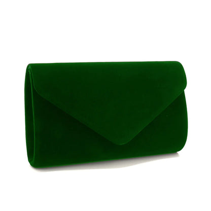 Red Color Women Evening Bags Cover Envelope Design Pary Wedding Girl Handbags With Chan Shoulder Clutch Velvet Fashion Purse