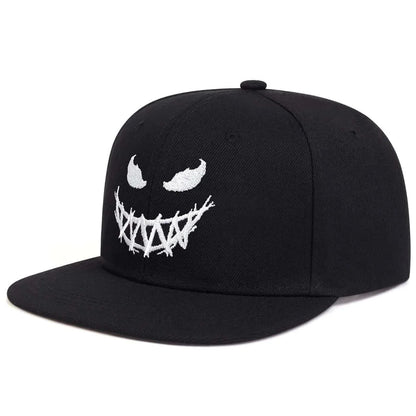 Unisex Personality Ghost Expression Embroidery Hip-hop Hats Outdoor Adjustable Casual Baseball Caps Sunscreen Hat
