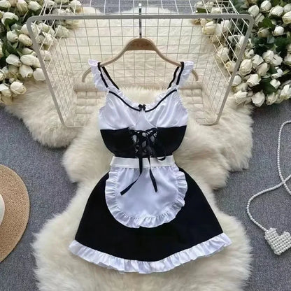Woman Fashion Sexy Strap Dress New Sleeveless Slim Floral Print Mini Dress Comfortable Breathable Mesh Lace Mini Dress