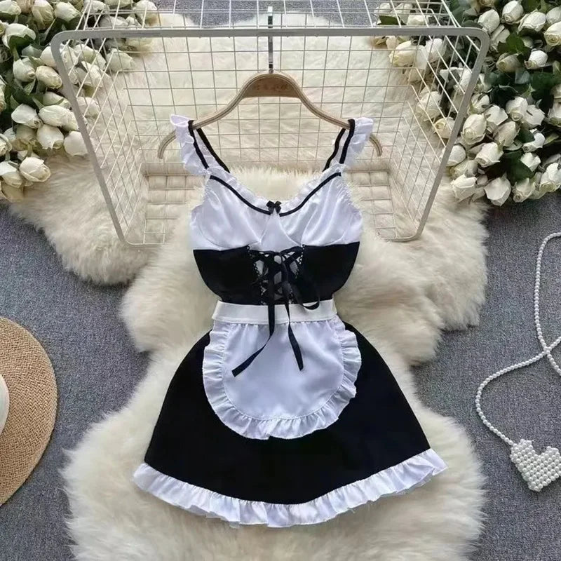 Woman Plus Size Sexy V-Neck Strap Dress Lace Trim Slim Short Dress Women Fashion Comfortable Dress Party Hotsweet