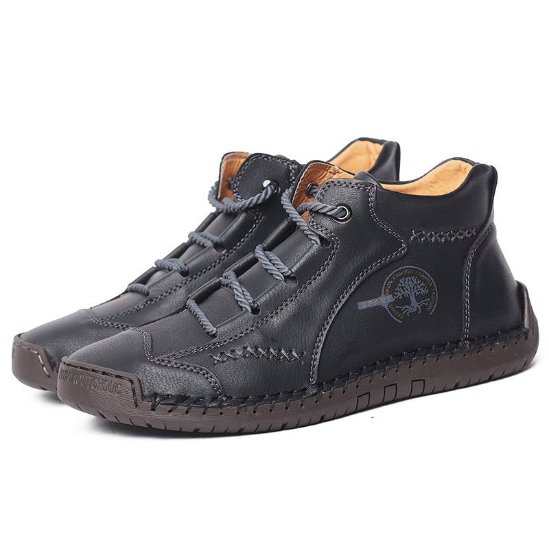 Fashion Men Ankle Boots Handmade Mens Boots Lightweight Mens Designer Boots Outdoor Sneakers Leather Work Boots Plus Size 38-48