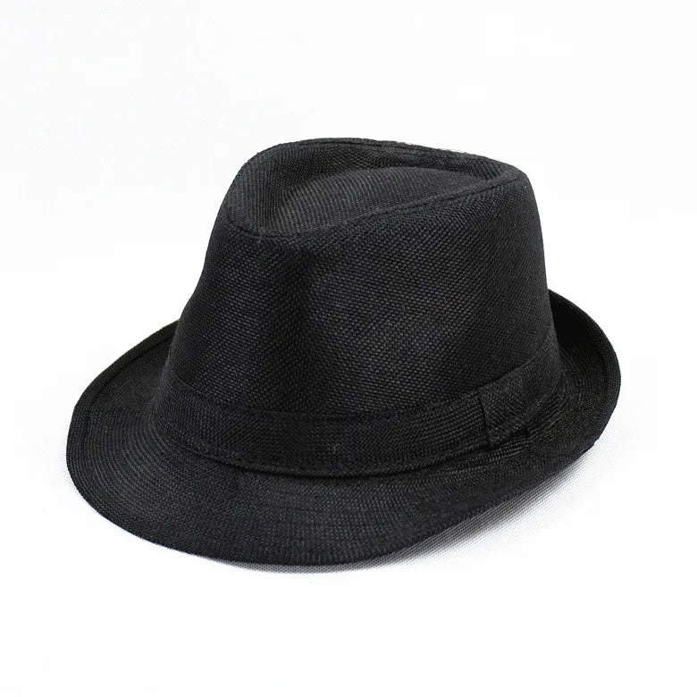 New Summer Linen Fedora Jazz Hat British Style Unisex Straw Hat Beach Sun Hat Sun Protection Korean Style Sun Hat