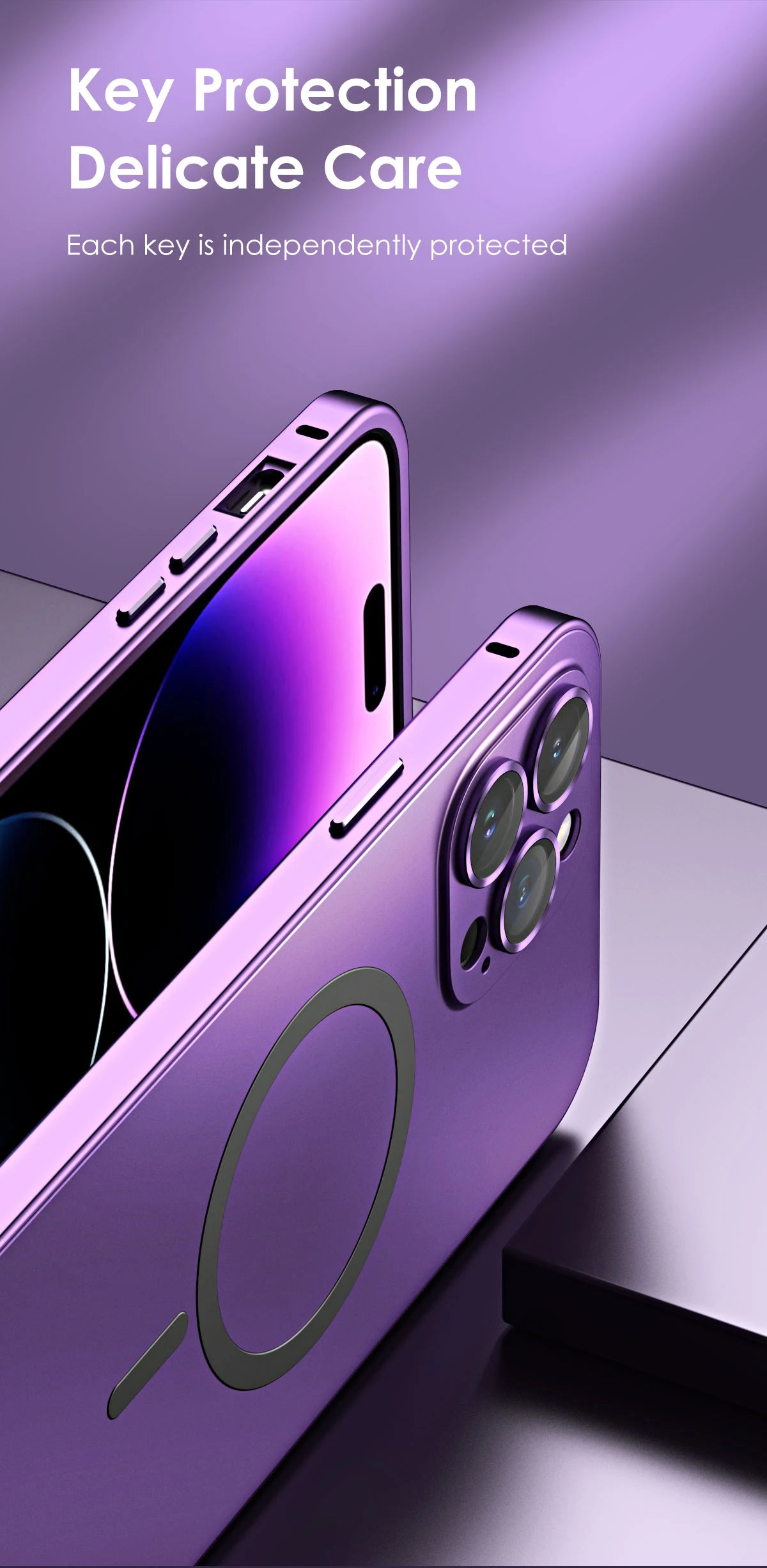 Aluminum Metal Frame Magnetic Case For iPhone 13 12 14 15 16 17 Pro Max For Magsafe Wireless Charging Lens Film PC Back Panel