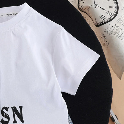 New Summer Fashion Baby Boys Clothes Suit ChildrenPocket Patch T-shirt+ Denim Shorts 2Pcs/Set Toddler Clothing Kids Tracksuits