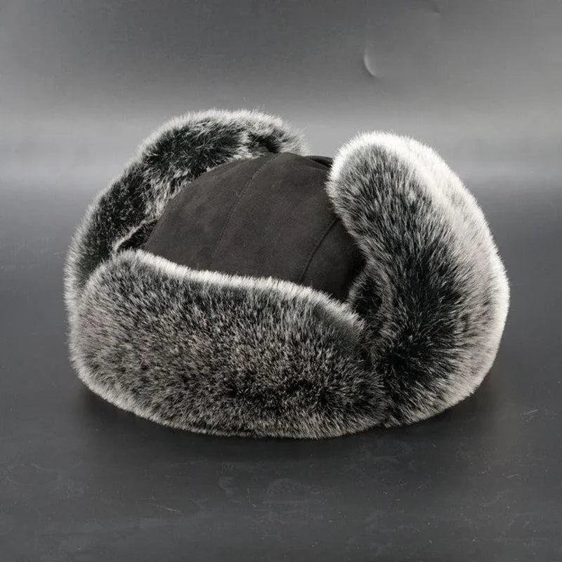 Winter Plush Bomber Hats for Women Men Imitation Faux Fur Russian Ushanka Cap Northeast Cap Unisex Warm Snow Bonnet Earflap Hats