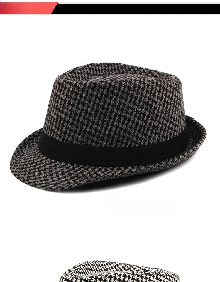 Spring Summer New Middle Aged Men's Top Hat Fashion Knitted Jazz Gentleman Black Chapeay Fedoras Bucket Hat Caps