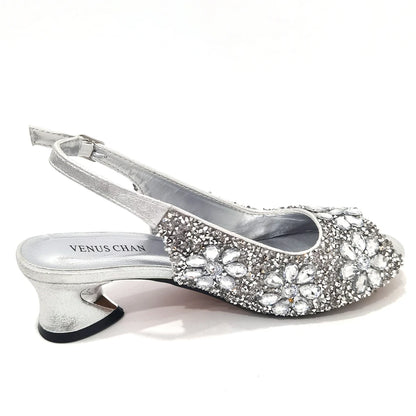 Summer Sandals for Party and Weddings Peep-Toe Bridal Shoes Women 2023 Comfortable Shoes and Bag Set for Lady