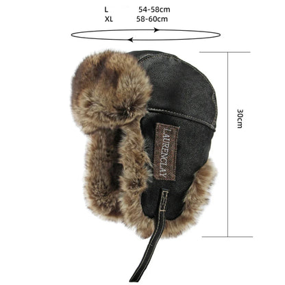 Bomber Hat New Thick Warm Men Women Russian Fur Hat Male Windproof PU Leather Ski Trapper Earflap Cap Winter Hat Ushanka