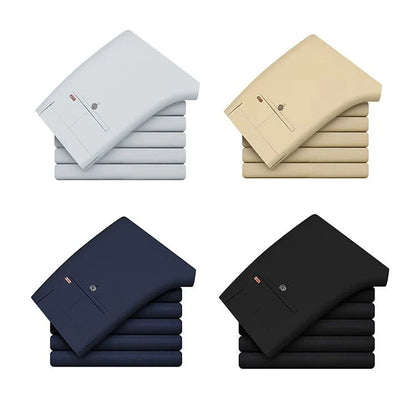 Bamboo Fiber Business Straight Pants Men's Summer Thin Classic Design Office Dress Breathable Casual Formal Trouser Man Clothes