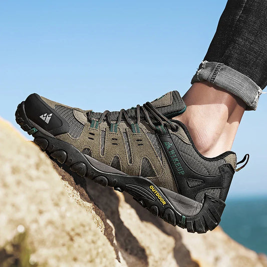 Men's Hiking Shoes Suede Leather Outdoor Shoes Wear-resistant Men Trekking Walking Hunting Tactical Sneakers