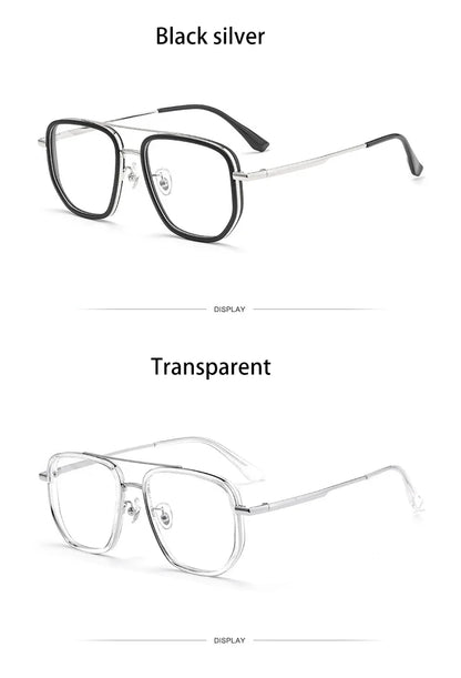 Ultra Lightweight Titanium Frame TR90 Retro Polygonal Eyeglasses Frames Anti Blue Light Glasses Customizable Prescription
