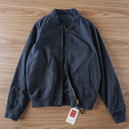 2025 Spring And Autumn New American Retro Men's Solid Color Twill Baseball Clothes 100% Cotton Fashion Wash Leisure Jacket Coat