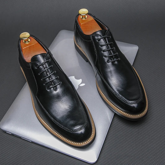 Hot Selling Pointed Dress Shoes Europe America Casual Versatile Men's Low Top Shoes High-end Banquet Office Men's Business Shoes