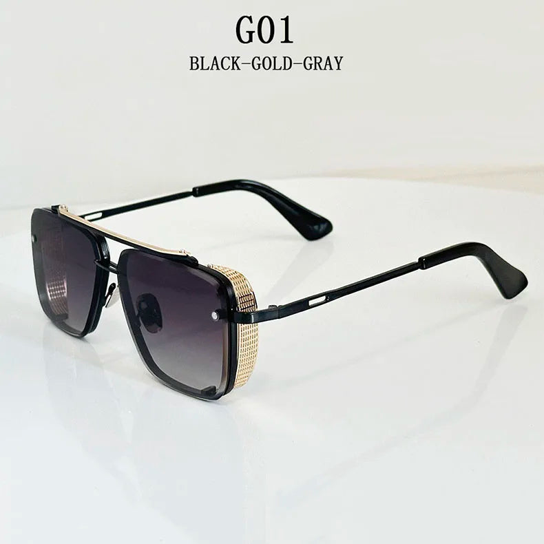 Metal Punk Sunglasses For Men Vintage Square Fashion Glasses 2024 Vacation Sunglasses Women Trendy Gafas De Sol Hombre Zonnebril