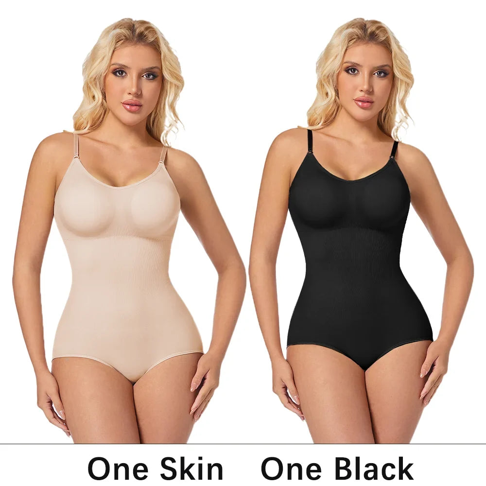 Slimming Shapewear Removable Bra Pads Bodysuit Body Shaper Women Seamless Tummy Control Slimming Sheath Flat Belly for Underwear