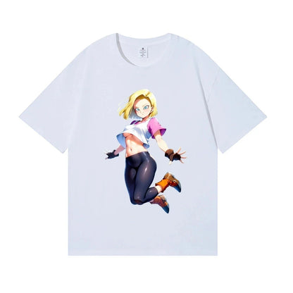 Dragon Ball Android 18 Japanese Style Classic Tee High-quality Streetwear Men's Clothing Women Clothing 2026 Summer New T Shirt