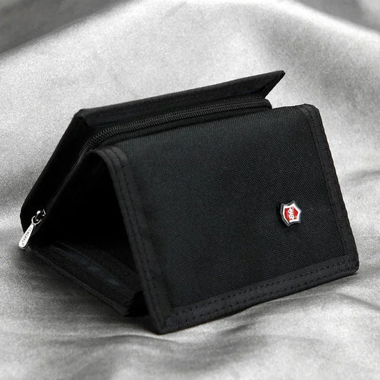 Portefeuille en toile à trois volets pour homme, 5 couleurs, style coréen, porte-monnaie, couleur unie, mode mince, multifonctionnel, classique, portable, porte-cartes