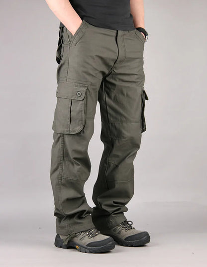 6 Pockets Tactical Cargo Pants Men's Loose Trousers Joggers  Hunting Large Size Casual Pants For Male Outdoor Work Overalls