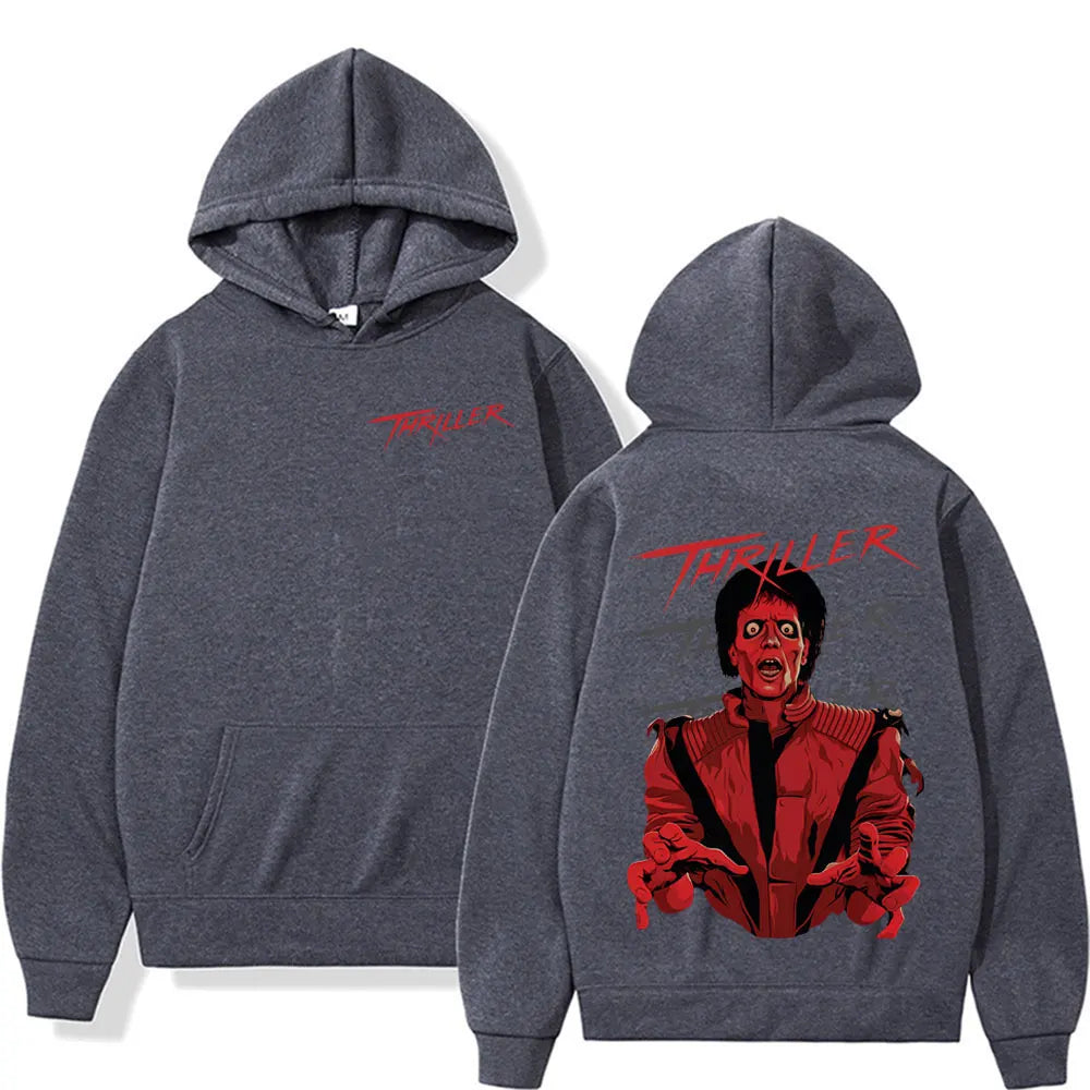 King of Pop Michael Jackson Thriller Hoodies Men's Women Harajuku Vintage Style Sweatshirts High Quality Casual Hoodie Pullovers