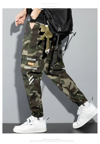 New Korean Fashion Style Casual Pants Men Cotton Cargo Trousers Male Plus Size Camouflage Streetwear Y2K Harem Jogger Camo Trend