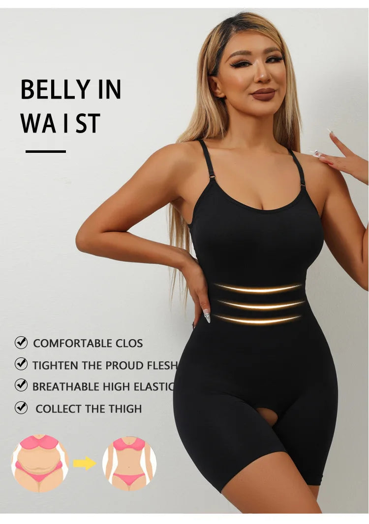 Bodysuit Shapewear Women Tummy Control Full Body Shaper Seamless Open Crotch Shorts Waist Trainer Butt Lifter Slimming Underwear
