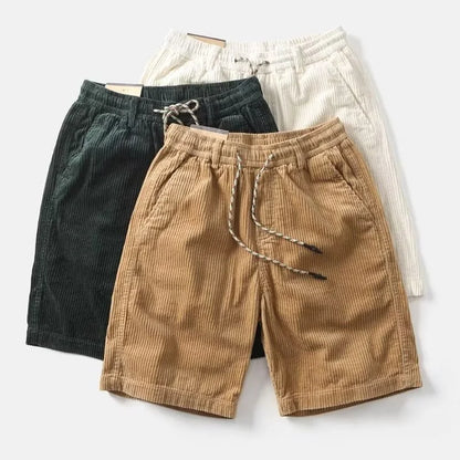 2026 Summer Casual Corduroy Y2K Shorts For Men American Retro Loose Straight Short Pants High Street Fashion Gym Bermudas
