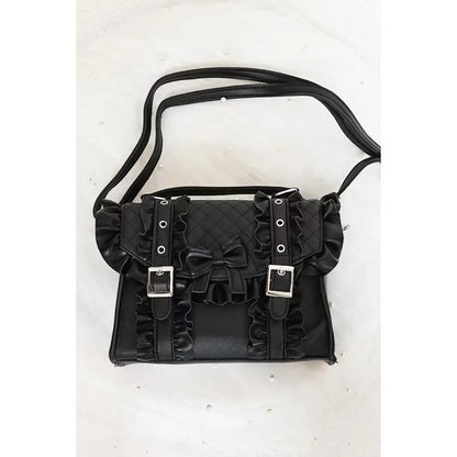 Kawaii Day Sweet Cute Thunder Women's Handbag Lolita Gem Ruffle Bow Shoulder Crossbody Bags Japanese Lolita Bags for girls