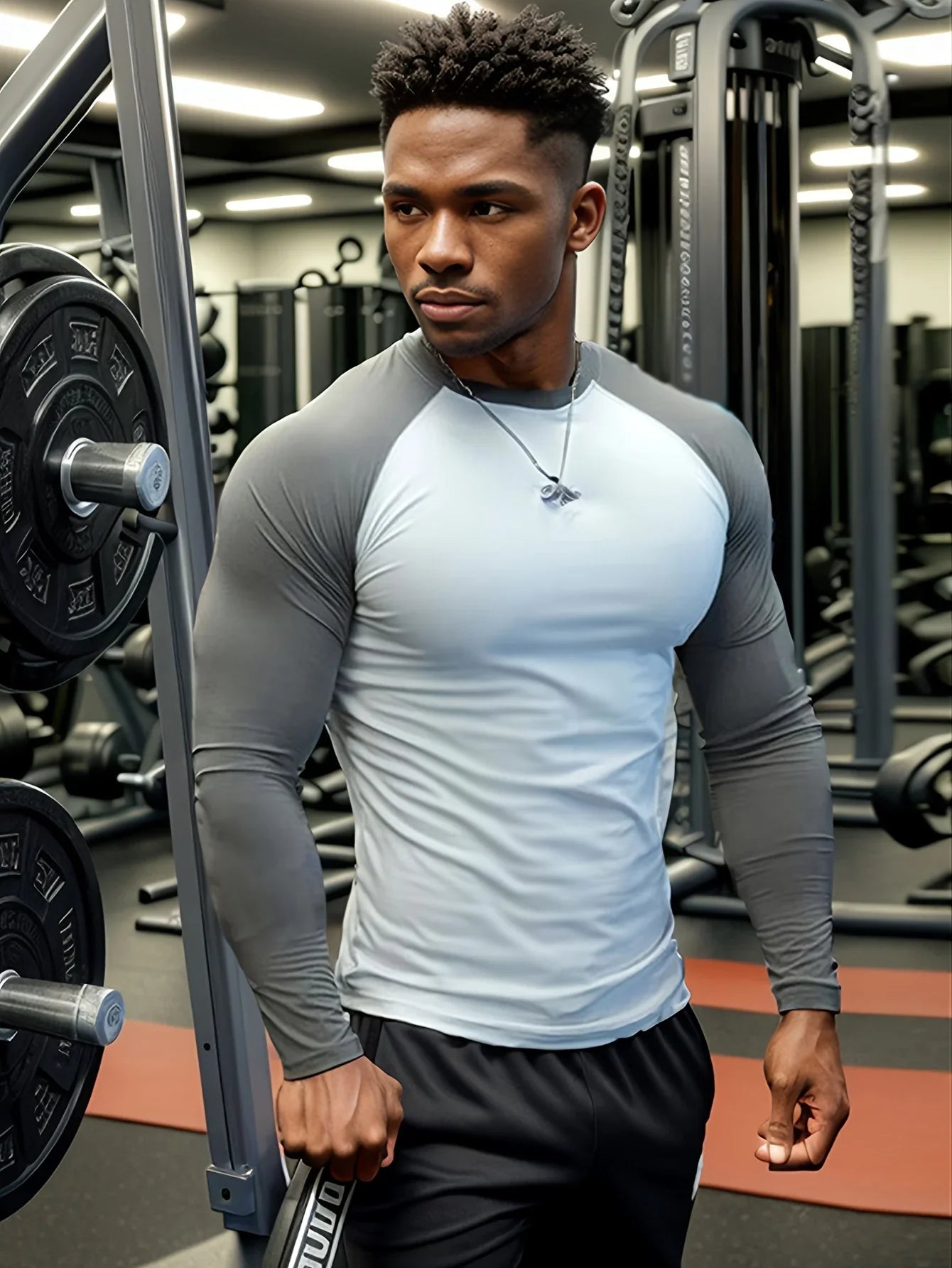 Men's quick drying soccer and basketball tight fitting top, high elasticity cycling compression training suit