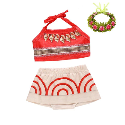 Moana Dress Costumes Cosplay Girl Dresses Anime Movie Moana Costume Halloween Costumes Gifts Kids Dress for Girls Outfit