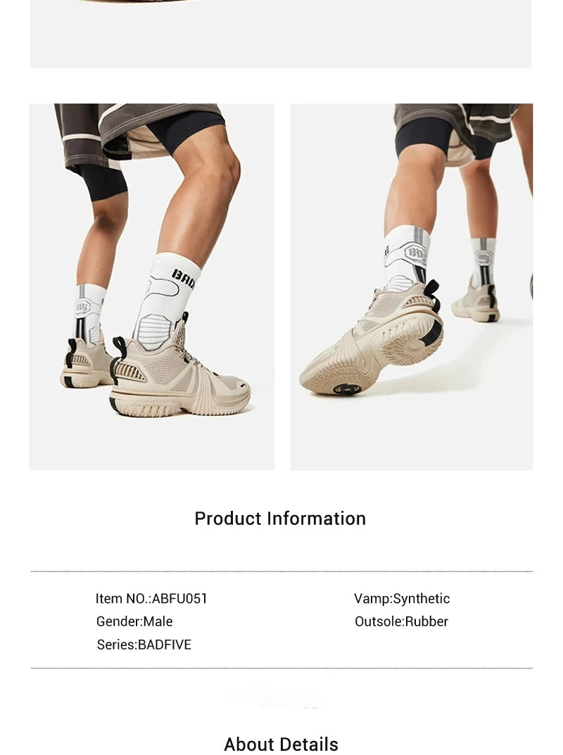 Men's BAD5 STORM 2024 WNTR Outdoor Basketball Shoes LIGHT FOAM PLUS Cushion TUFF OS Wearable LiNing Sneakers ABFU051