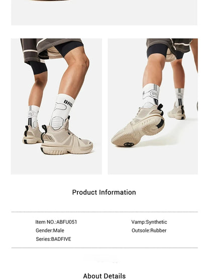 Men's BAD5 STORM 2024 WNTR Outdoor Basketball Shoes LIGHT FOAM PLUS Cushion TUFF OS Wearable LiNing Sneakers ABFU051