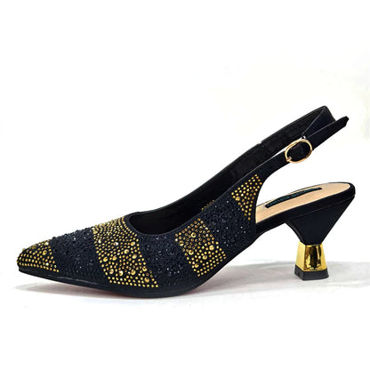 Venus Chan Fashionable Party Shoes and Bags Nigerian Women’s Party Suit Medium Heel Pointed Toe Women’s Shoes and Same Color Bag