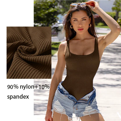 Ribbed Tummy Jumpsuit Daily Shaper Bodysuits Light Control Compress Tummy Control Open Crotch Shapewear Suits Open Crotch