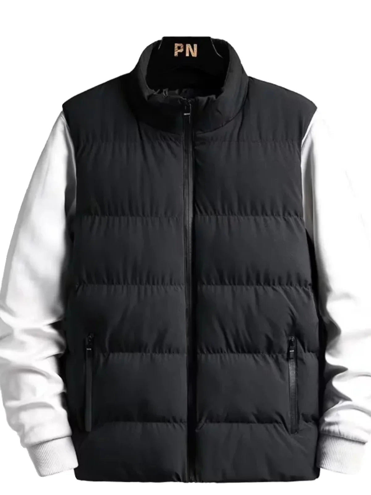 Men's down Vest Thickened Casual Style Stand Collar Jacket Autumn Winter New Fashion Youth Active Fit Zipper Pocket Daily Wear