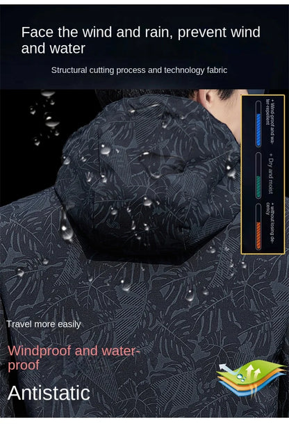 Man 2026 New Spring Autumn Leisure And Comfortable Outdoor Zipper Windbreaker Fashion Printed Windproof Jacket