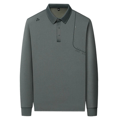 Luxury Quality Men's Polo Shirt Simple Solid Color Print Long Sleeve Autumn Lapel T-Shirt Business Casual Fashion Trend Menswear
