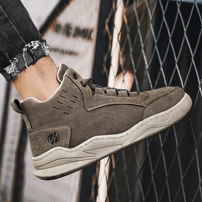 High Top Boots Men's Shoes Fashion Motorcycle Ankle Boots Shoes for Men Winter Boots Men's Sneakers Lace-Up Botas Hombre