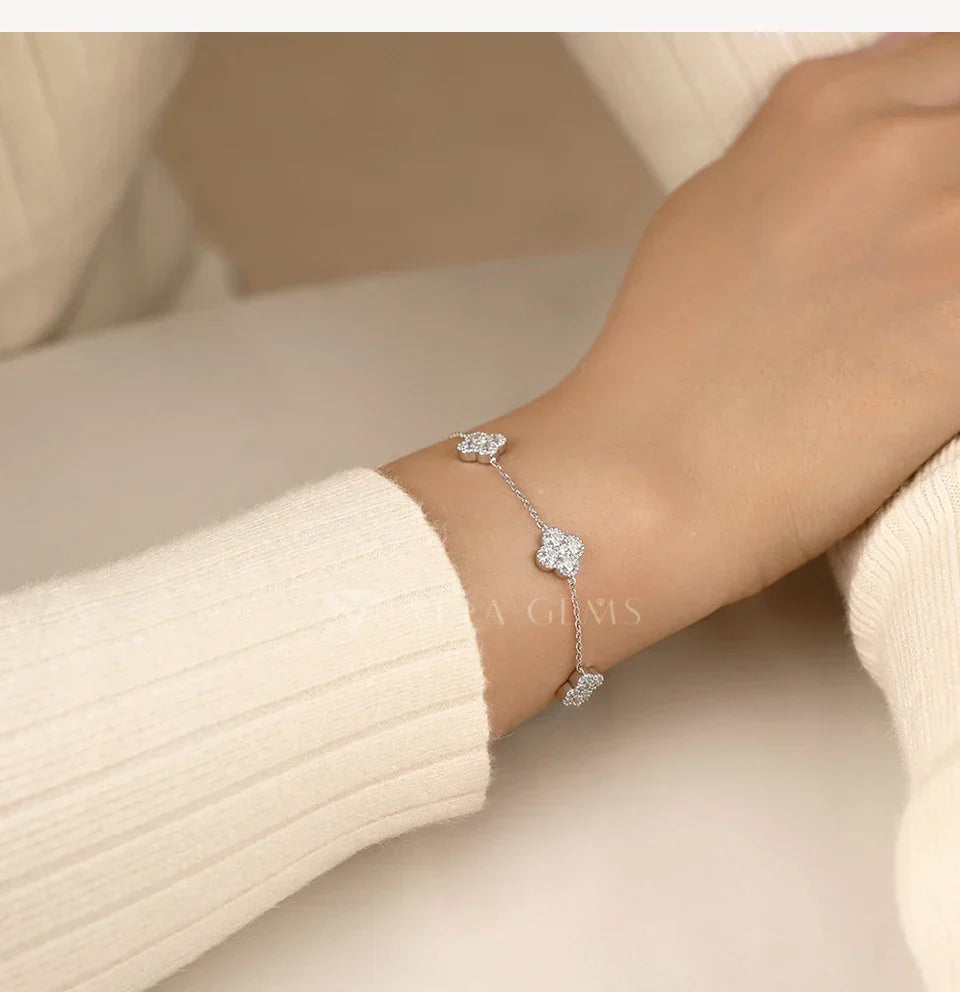 Moissanite Bracelets Women s925 Silver 18k Gold Adjustable Extension Chain Lucky Dainty Stackable Jewelry Birthday Gift