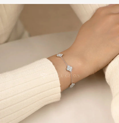 Moissanite Bracelets Women s925 Silver 18k Gold Adjustable Extension Chain Lucky Dainty Stackable Jewelry Birthday Gift