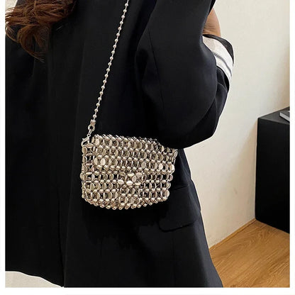 PU Sense of Luxury Solid Color Evening Bags Hollow Out Temperament 2025 Hot Sale Ladies Bags Versatile Fashion Shoulder Bags
