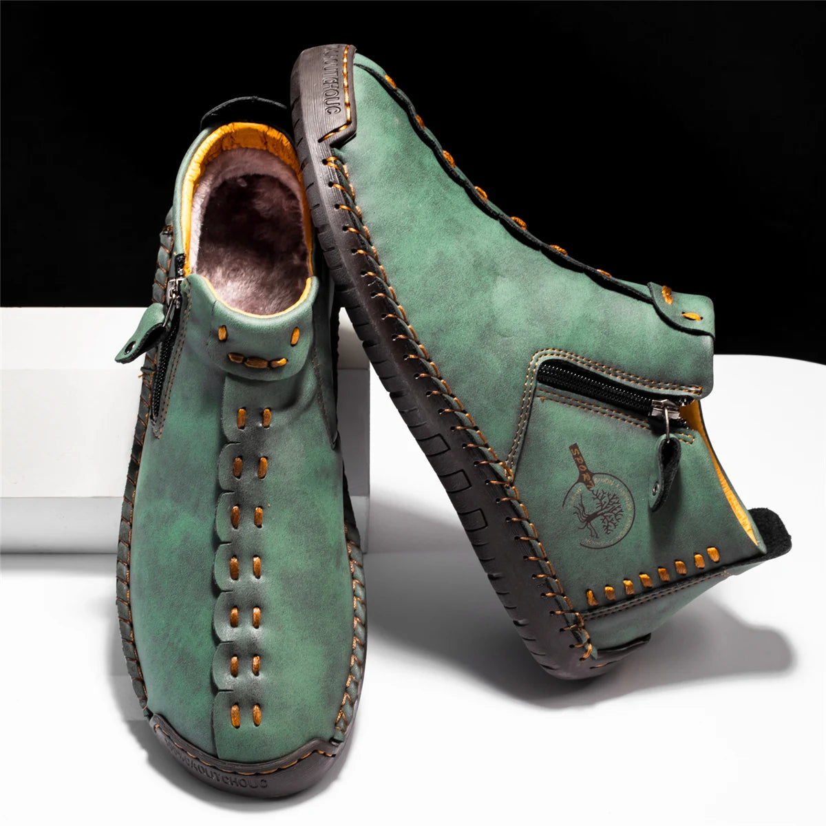 2026 New Style Comfortable Loafers Fashion Ethnic Style Casual Shoes Men's Slip-on Spring Breathable Boots Plus Size Ankle Boots