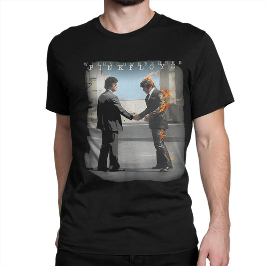 Wish You Were Here Cool Band Men Women T Shirt Rock Music PF Tee Shirt Short Sleeve T-Shirt Pure Cotton 4XL 5XL 6XL Clothes