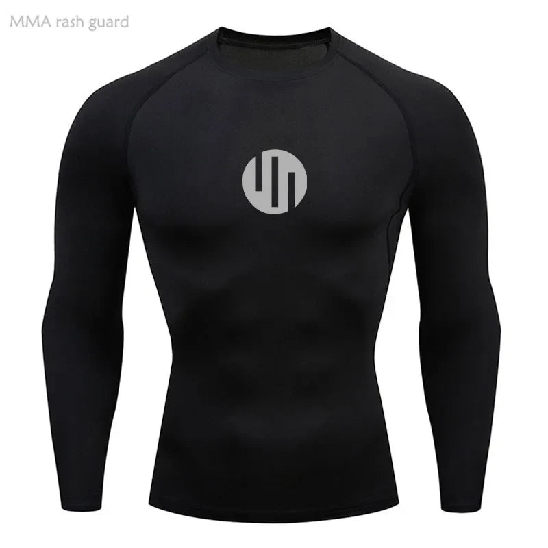 Running Men's Compression Long sleeve T-Shirt Gym Sports underwear Quick-drying Sweat-Wicking Sunscreen Second Skin Workout Men