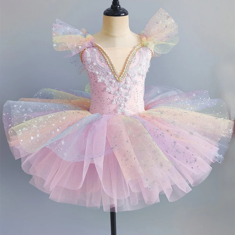 Summer Ballet Dress Girl Dance Costumes Ballet Leotards Casual Kids Dresses Tutu Ballerine Girls Clothes Vestidos Children's Day