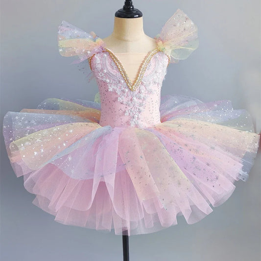 Summer Ballet Dress Girl Dance Costumes Ballet Leotards Casual Kids Dresses Tutu Ballerine Girls Clothes Vestidos Children's Day
