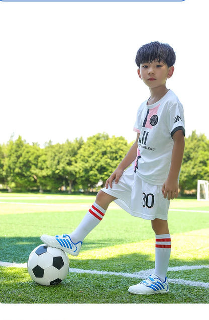 Green Children Turf Soccer Shoes Cheap Football Cleats Training Football Boots Kids Futsal Shoes Sneaker for Boy botas de fútbol