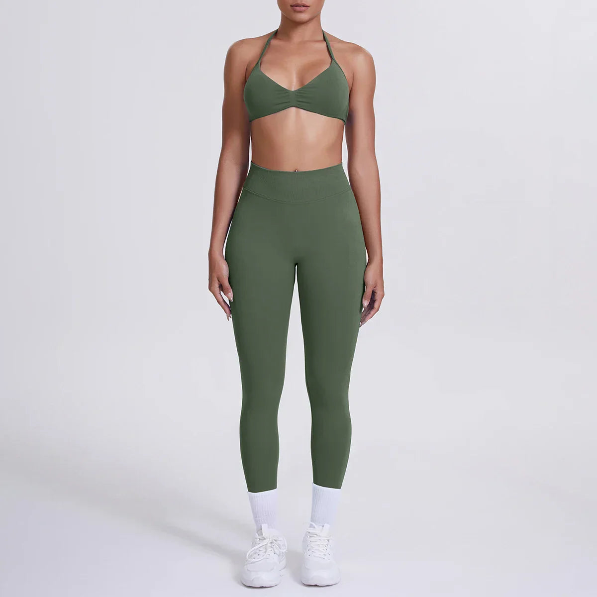 Women 2pcs Patchwork Sport Yoga Suit Training Sleeveless Sport Gym Tops Tummy Control Slimming Booty Leggings Yoga Suit Sports