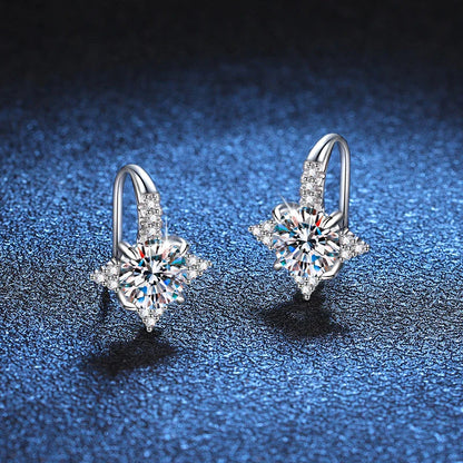 NeeTim 1ct 6.5mm Moissanite Earrings for Women S925 Sterling Silver with Gold Plated Diamond Earring Wedding Party Fine Jewelry